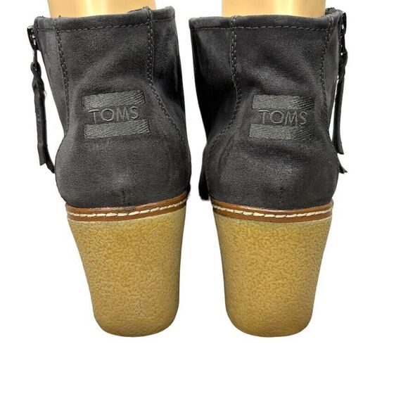 Toms Avery Gray‎ Fabric Zip Mid Wedge Ankle Bootie Womens Size 9.5 M - Picture 6 of 12